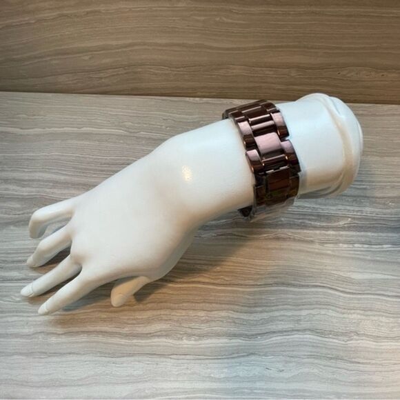 Accutime Curations Watch and Bracelet Set Size 7.5 Brown New/Needs Battery main image 16